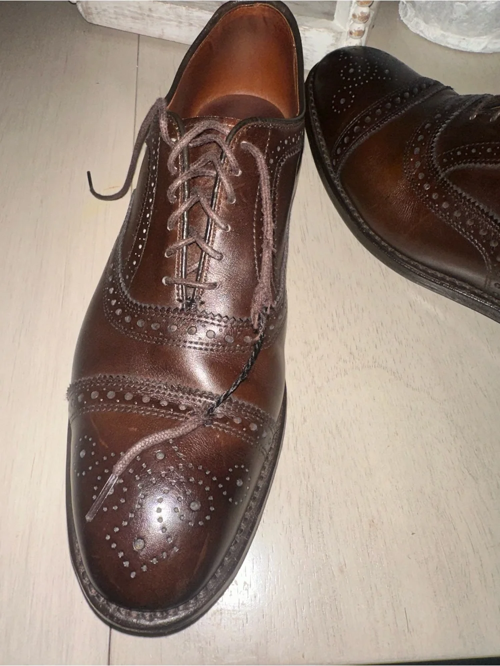 Allen Edmonds Brown Leather Wingtip Oxfords